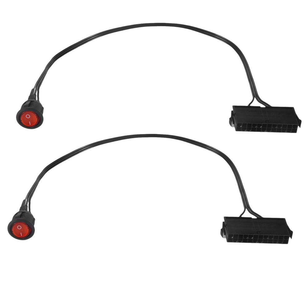 Photos - Other Hand Tools 2PCS 50cm Cable Copper Tin Wire 24-Pin Female ATX PSU PC Power Supply Tester Start Up Jumper with ON/OFF Switch