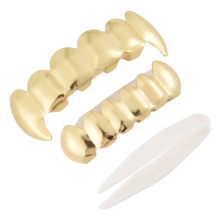 Gold Men and Women Unisex Fashion Hip Hop Teeth High Quality Jewelry Decorate Copper Braces Halloween decorative braces