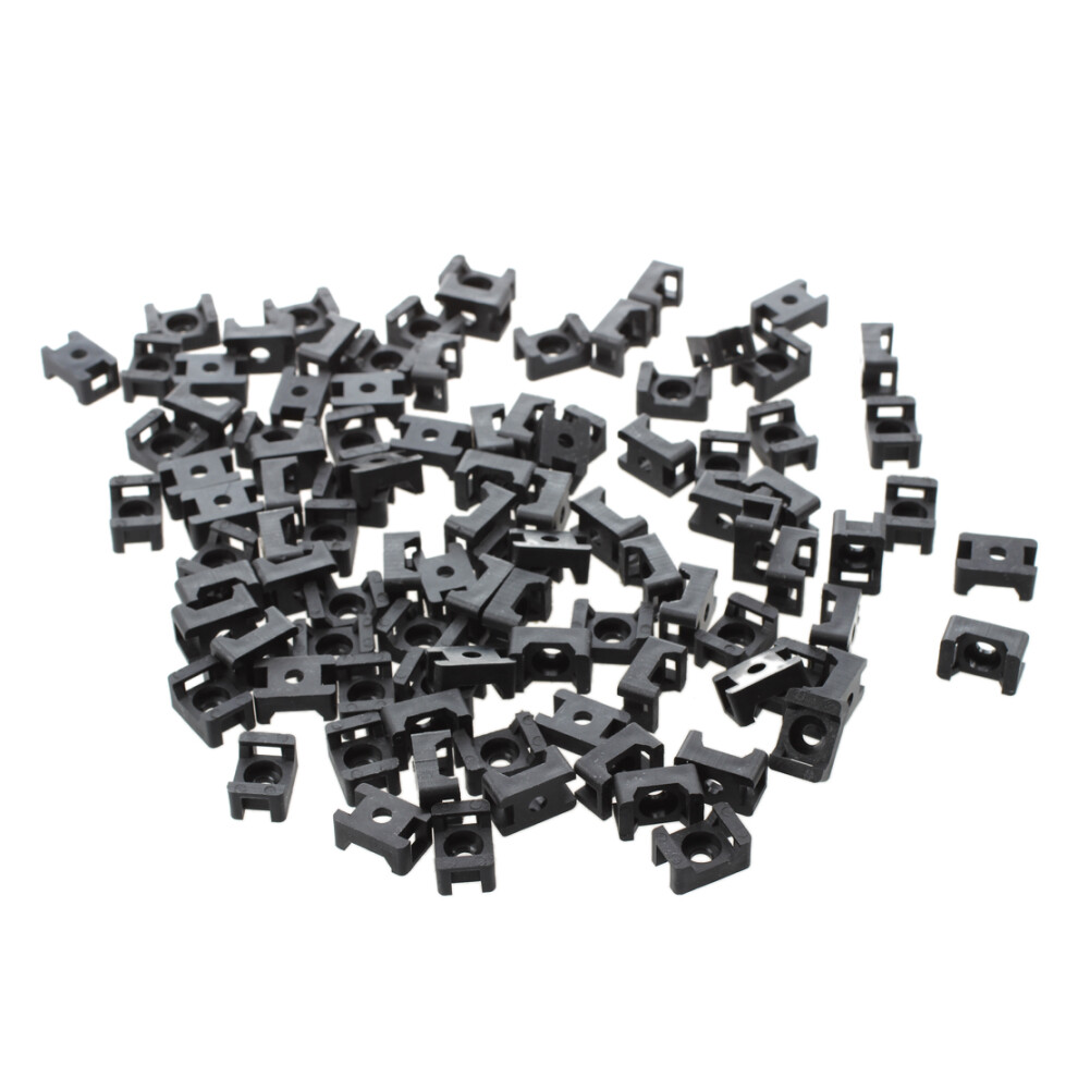 Black 4.5Mm Width Cable Tie Base Saddle Type Mount Wire Holder 100Pcs 4853082925800