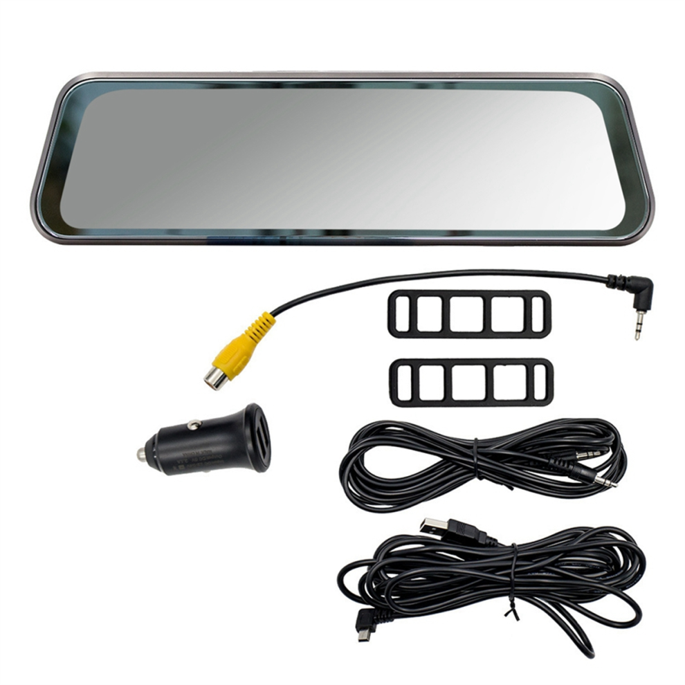 Rearview Mirror Recorder 9.36 Inch Carplay Driving Streaming Media Hd Large Screen Bluetooth Gold 4851265647457