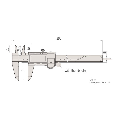 Mitutoyo 500-197-30 Digital ABS AOS Caliper Thumb R. without Output 2