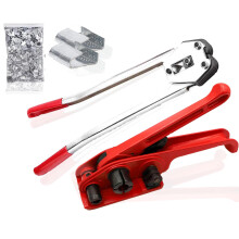 Apstour Heavy Duty Hand Pallet Strapping Banding Kit 3 -Manual Banding Set with Tensioner, Sealer, 100PCS Open Clips Seals for 11-19mm Width PET/PP