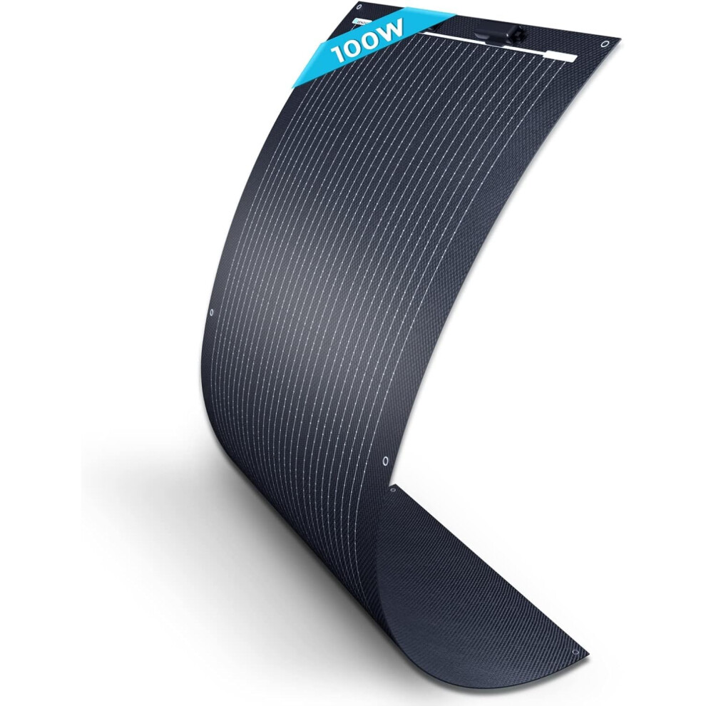 Renogy 100W Flexible Solar Panel, 12 Volt Semi-Flexible Solar Panels Bendable Mono Off-Grid Solar Power Pv Panel For Marine, Motorhome, Cabin, Van, 5051219981944