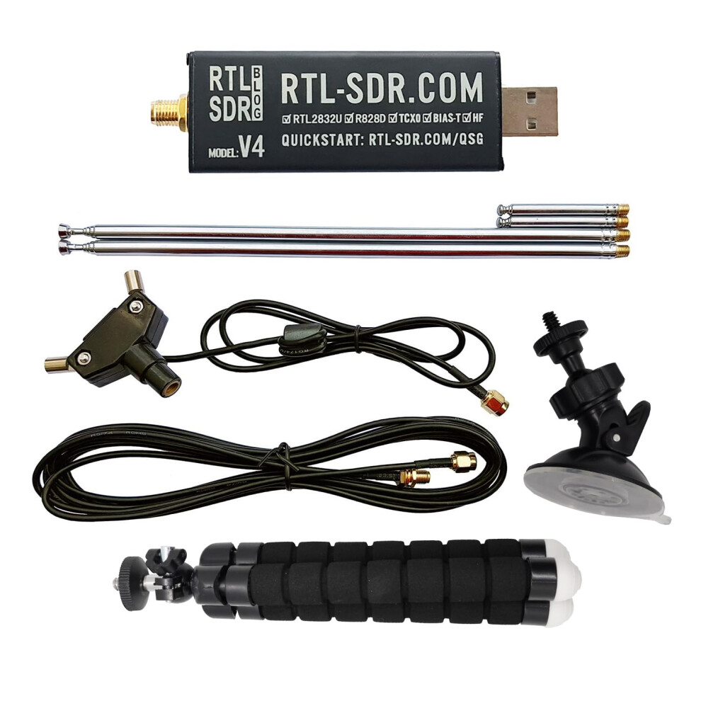 Photos - Radio / Clock RTL-SDR Blog V4 R828D RTL2832U 1PPM TCXO HF Bias Tee SMA Software Defined Radio with Dipole Antenna Kit rtlsdrv4withantenna