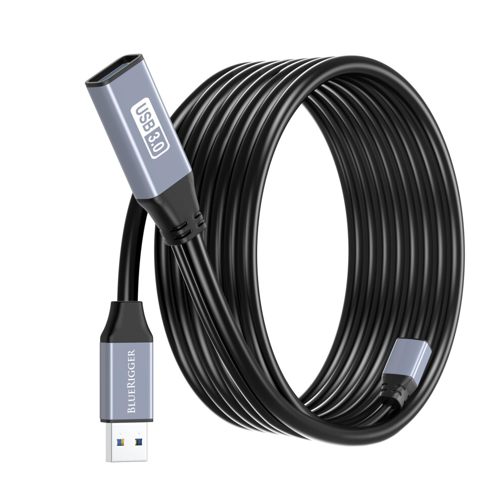 Bluerigger Usb 3.0 Extension Cable (10M, Active, 5 Gbps, In-Wall Cl3 Rated, Type A Male To Female Adapter Cord, Usb-A Ext) - Long Usb Repeater 5051219984211