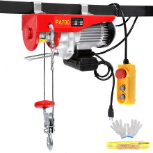 Dyna-Living Electric Hoist Lift 700KG 1543LBS Overhead Electric Hoist 220V Electric Winch for Garage, Warehouses, Factories Lifting with Line 4.92 Ft