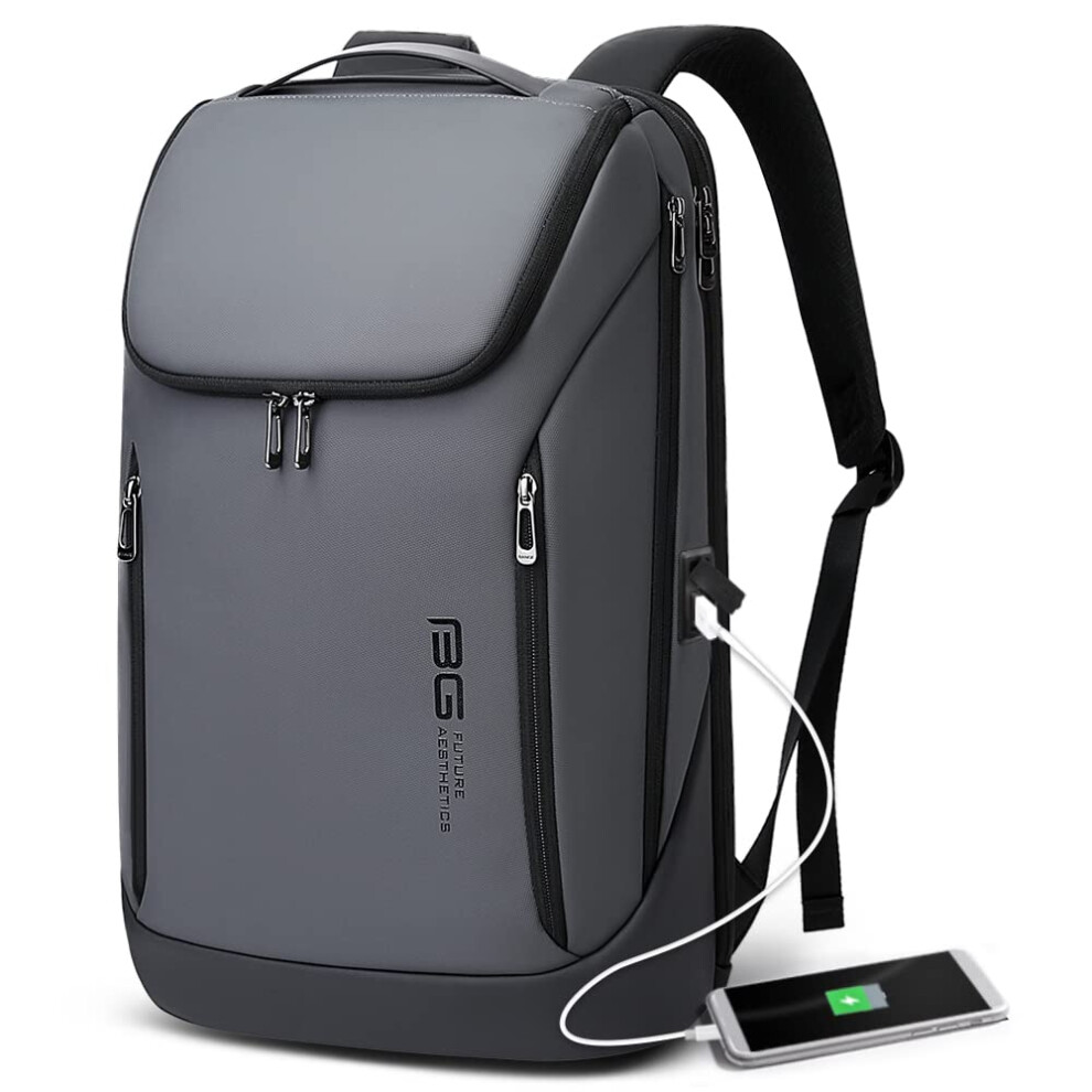 Bange Business Smart Backpack Waterproof Fit 15.6 Inch Laptop Backpack With Usb Charging Port,Travel Durable Backpack, Gray