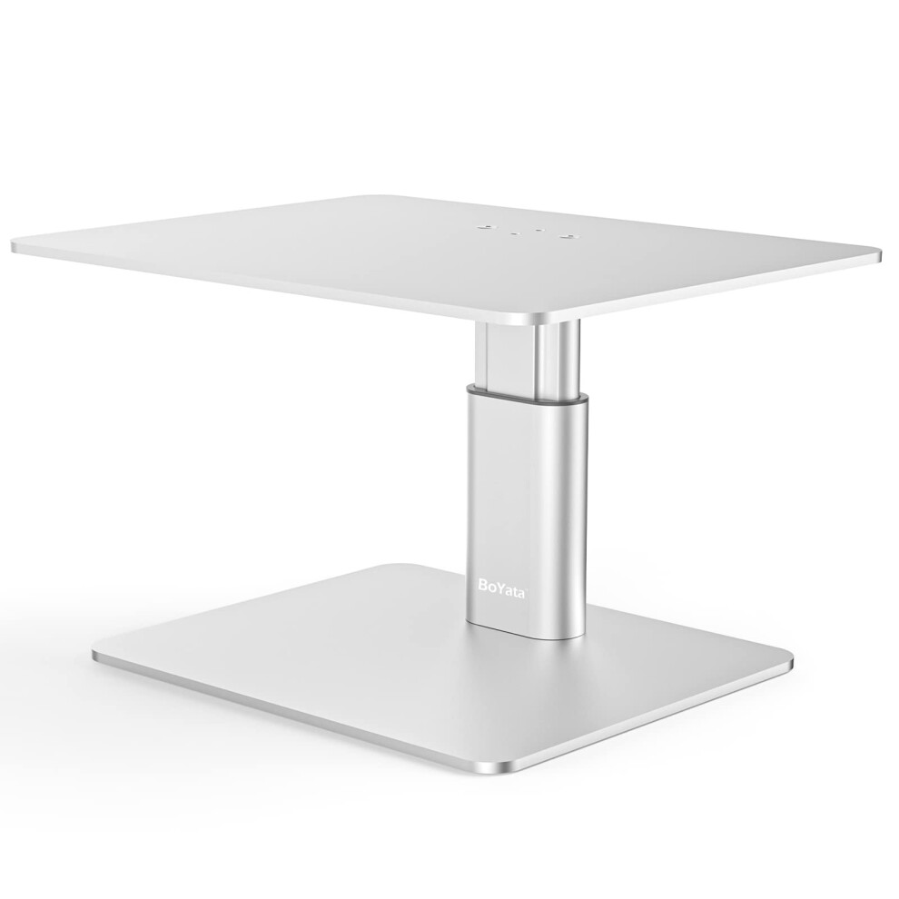 Boyata Monitor Stand Riser, Metallic Adjustable Height Desktop Stand Storage Organizer Compatible With Display, Computer, Laptop, Imac, Tv, Pc, 5051219985379