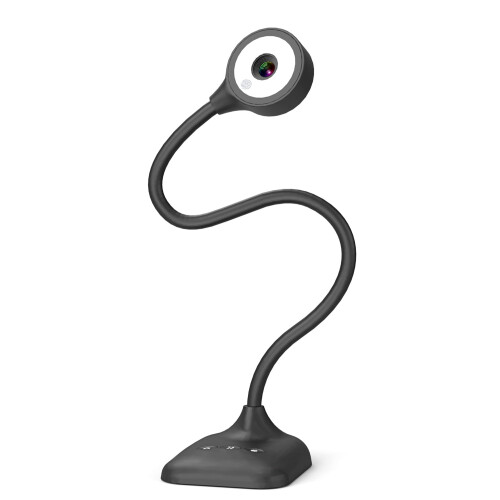 PAKOTOO Document Camera & USB Visualizer 5MP, for A3 Size, LED Light, iOS, Dual Microphone, Image Inversion, Folding with Zoom, Skype, Teams, OBS. for
