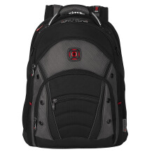 Wenger Synergy 26 Litre Laptop Backpack with Carrying Handle, Padded Shoulder Straps, 16 Inch Laptop Sleeve, Gift for men, Black/Grey, 600635