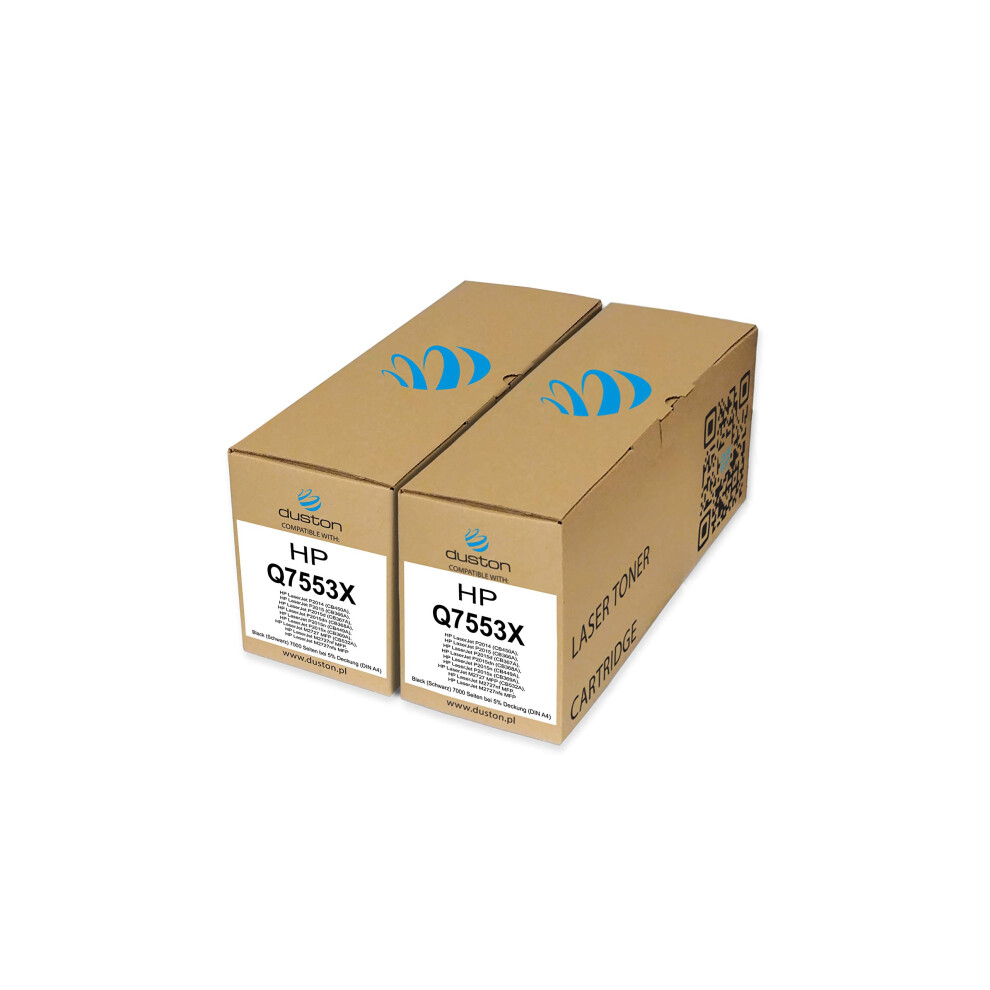 Duston 2X Q7553x, 53X Toner Compatible With Hp Laserjet M2727nf Mfp P2014 P2015 P2015d P2015dn P2015n P2015x Black 5051219988141
