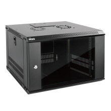 Tecmojo 6U 450mm Deep Wall Mount Server Cabinet IT Network Rack Enclosure, Lockable Door and Side Panels Black, Standard Glass Door, for 19? IT