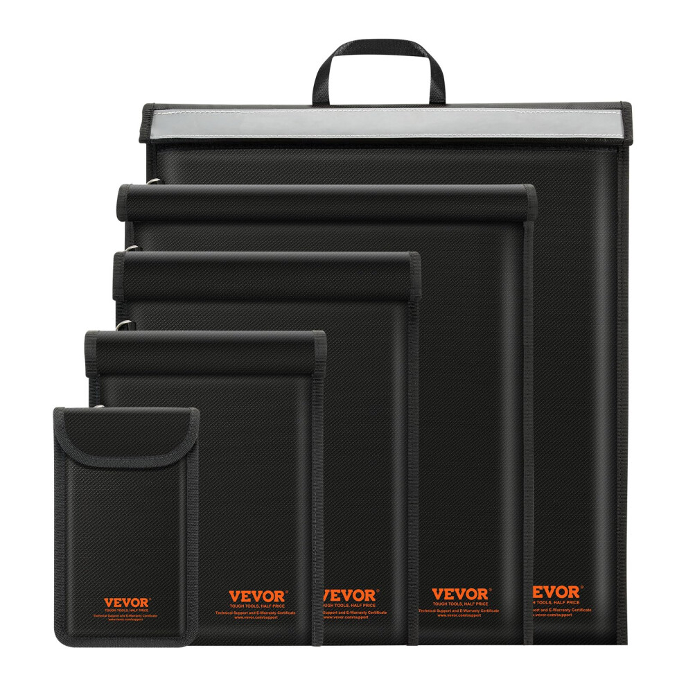VEVOR SF-3 Bag 4 Pack Set for Laptop(16.9x15), Tablet(13x10.2), Phone(7.87x4.7) & Radio(10.6x7.8), Fireproof Signal Blocking Holder Faraday Pouch