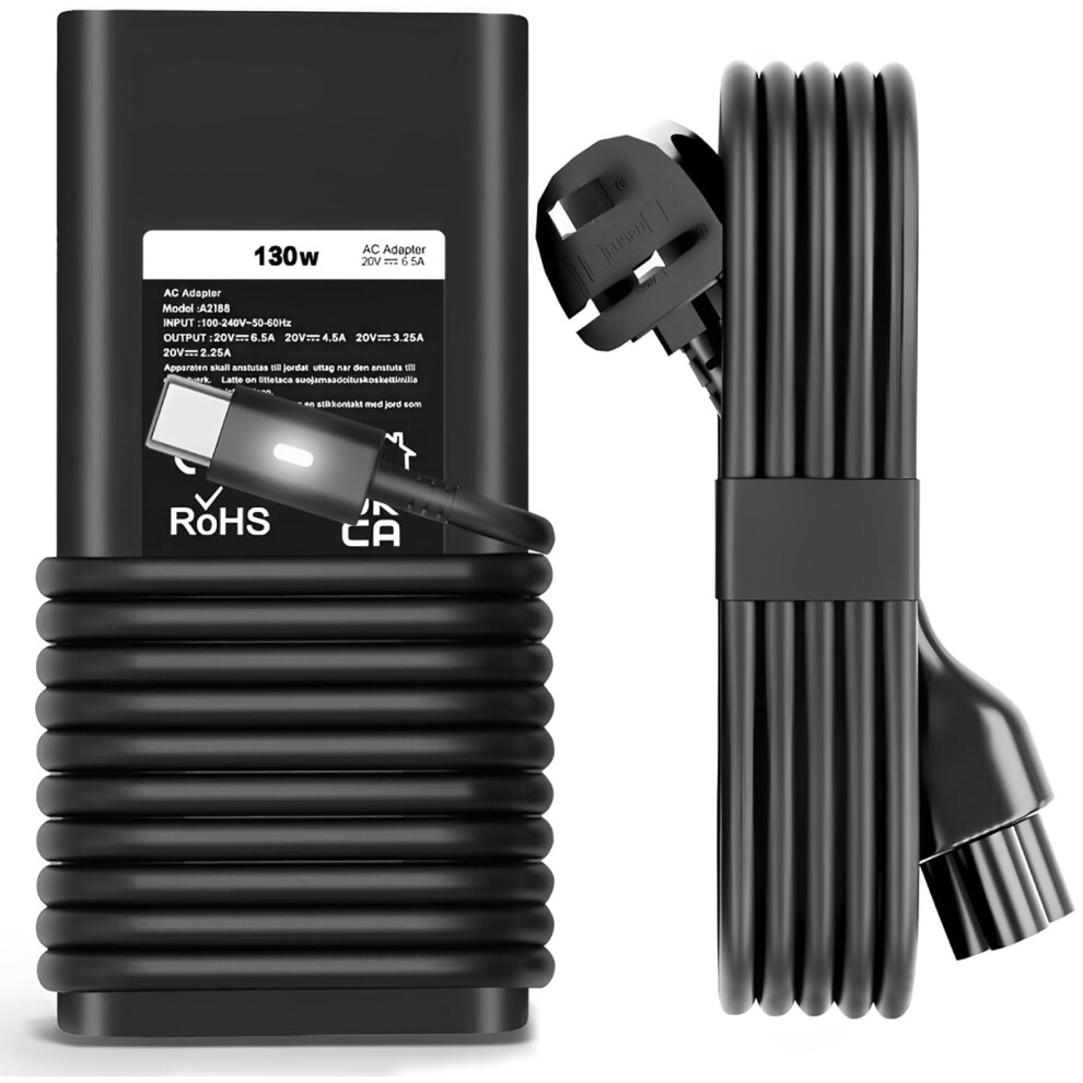 130W Usb C Laptop Charger For Dell Xps 17 9700 9710 15 9500 9510 9520 9575 2In1 Precision 5550 5560 5570 3470 3560 3570 3561 3550 5530 2In1 Latitude 5051219985454
