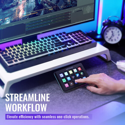 FIFINE FIFINE Macro Keyboard with 15 Customizable Keys for Live Stream, Gaming and Podcast, Streaming Controller Compatible with 2