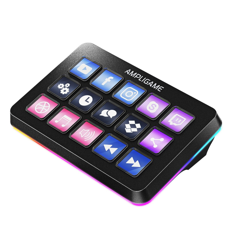 Fifine Macro Keyboard With 15 Customizable Keys For Live Stream, Gaming And Podcast, Streaming Controller Compatible With