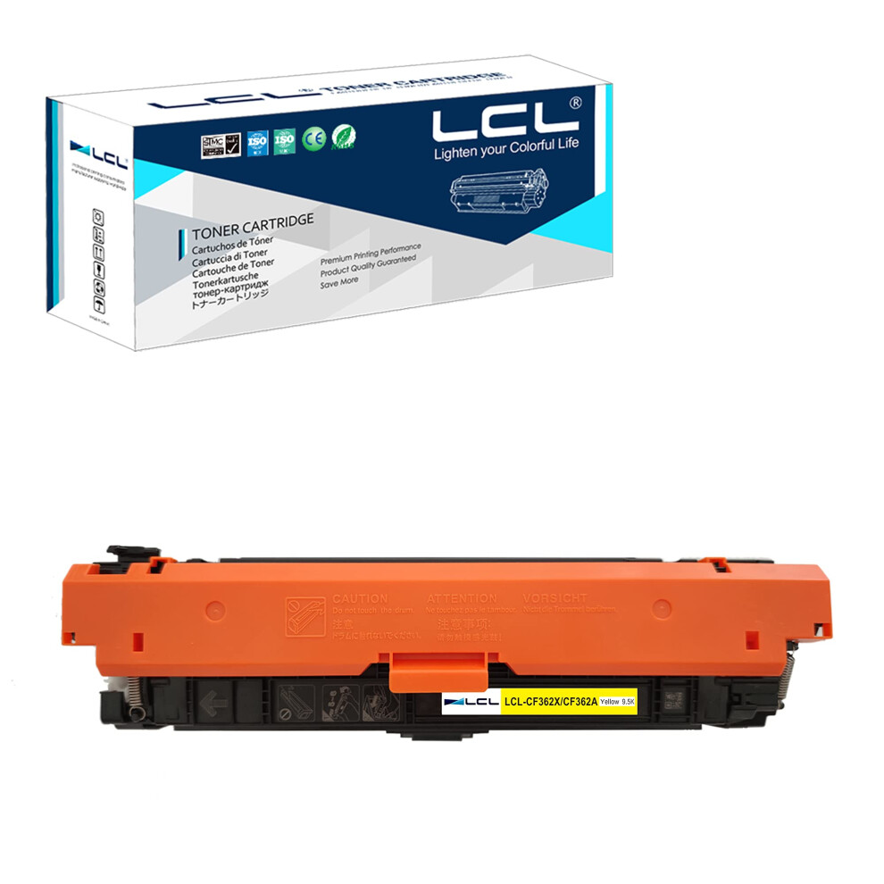 Lcl Remanufactured Toner Cartridge 508X 508A Cf362a Cf362x 9500 Pages (1 ) Replacement For Hp M553 Printer M577 Printer Color Laserjet Yellow 5051219993329