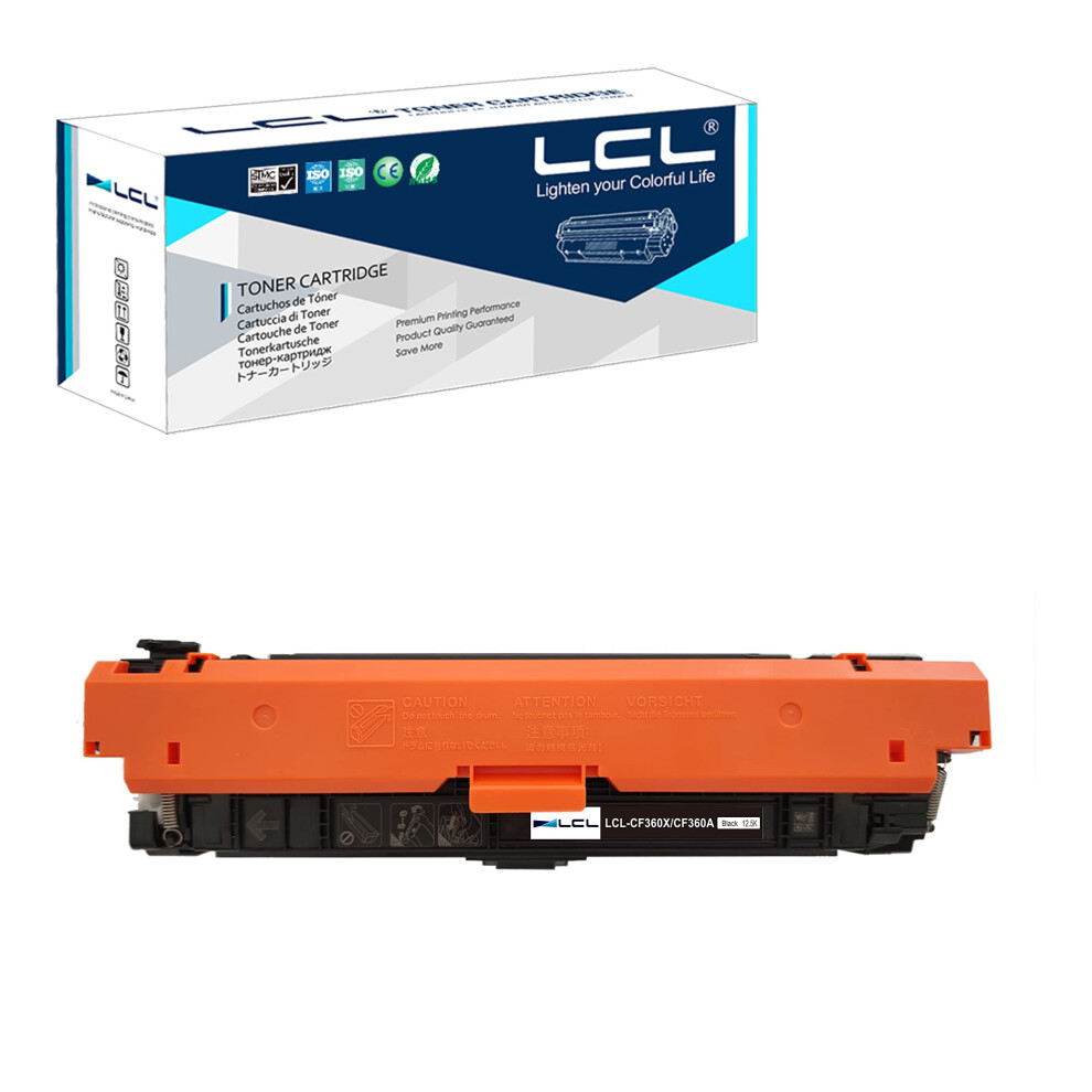 Lcl Remanufactured Toner Cartridge 508X 508A Cf360a Cf360x 12500Pages (1 ) Replacement For Hp M553 Printer M577 Printer Color Laserjet Enterprise Black 5051219992155
