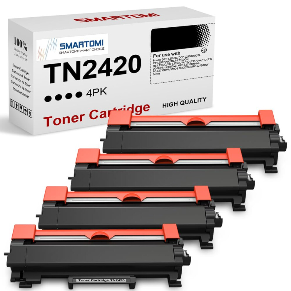 Smartomi Tn2420 Tn2410 Toner Cartridge Replacement For Brother Tn2420 Tn2410 For Brother Mfc-L2710dw Hl-L2350dw Dcp-L2530dw Hl-L2310d Hl-L2370dn 5051219993718