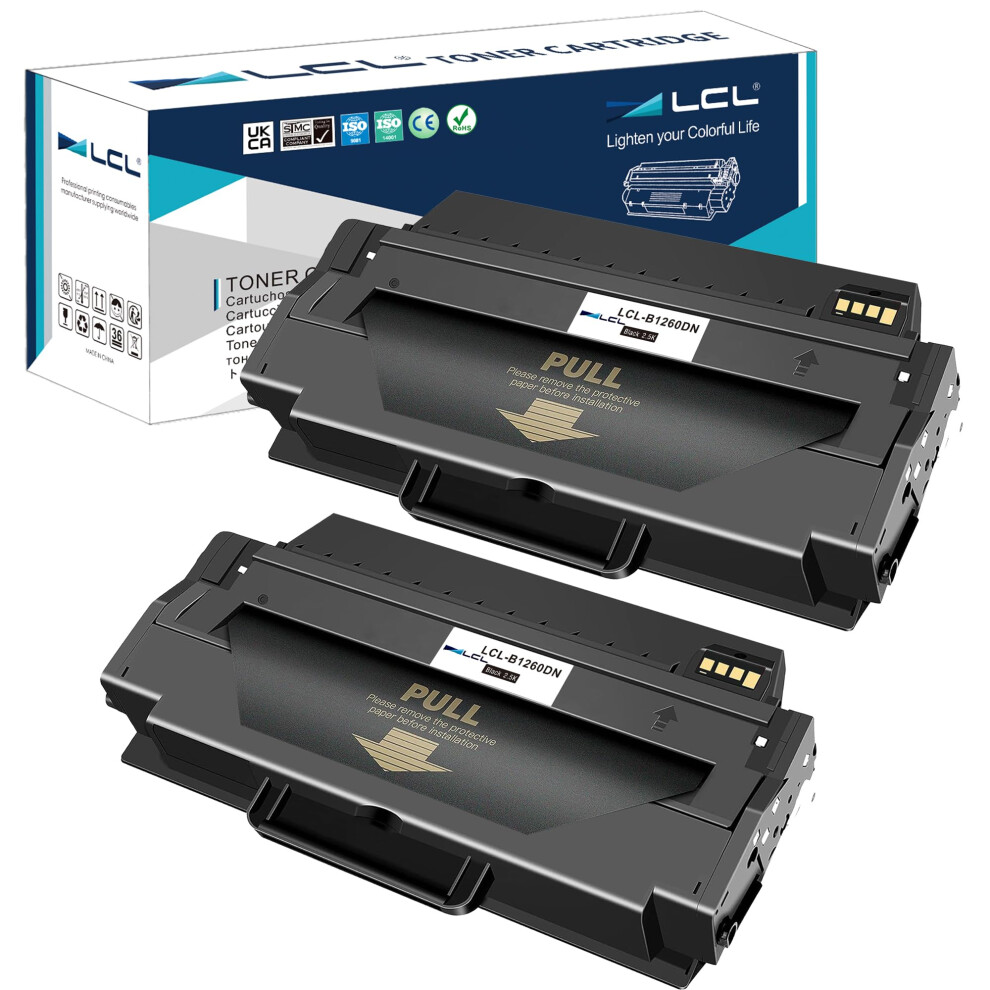 LCL Compatible Toner Cartridge B1260DN B1260DNF B1265DNF B1265DFW 593-11109 RWXNT DRYXV (2 Black) Replacement for Dell B1260 B1260dn B1265dnf B1265dfw-image-OPC-PH2ZCNJ-NEW