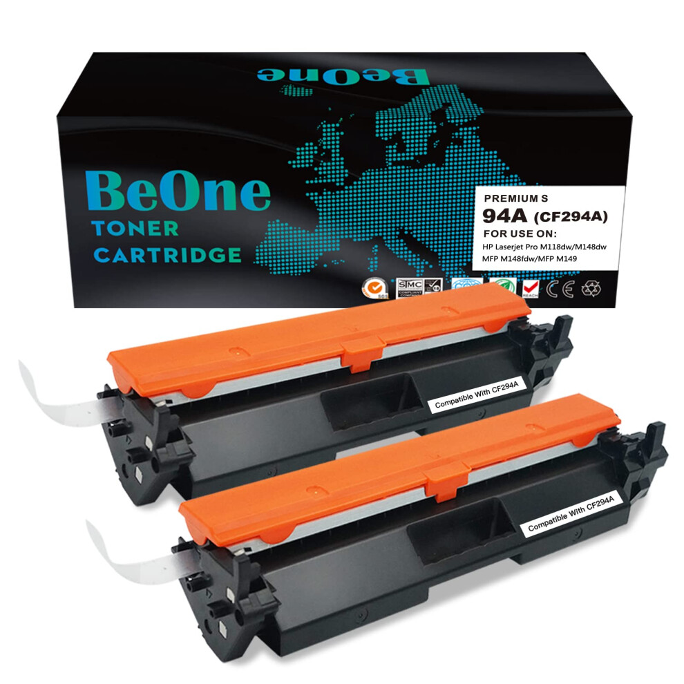 Beone 2X 94A Cf294a 94X Cf294x Toner Cartridges Compatible For Laserjet Pro M118dw M148dw M148fdw M149fdw Printers (2 ) Black 5051219991233