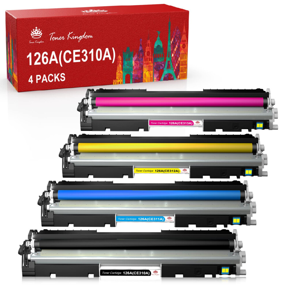 Toner Kingdom Toner Cartridges Compatible For Hp 126A Ce310a Ce311a Ce312a Ce313a Cf350a Compatible For Hp Laserjet Pro 100 Mfp M175 M175a M175nw 5051219992544