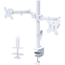 BONTEC Dual Monitor Stand for 13-27 inch Screens, Ergonomic Desks Mount, Height Adjustable Arm Bracket Tilt 90? Swivel 180? Rotate 360?, VESA 75/100