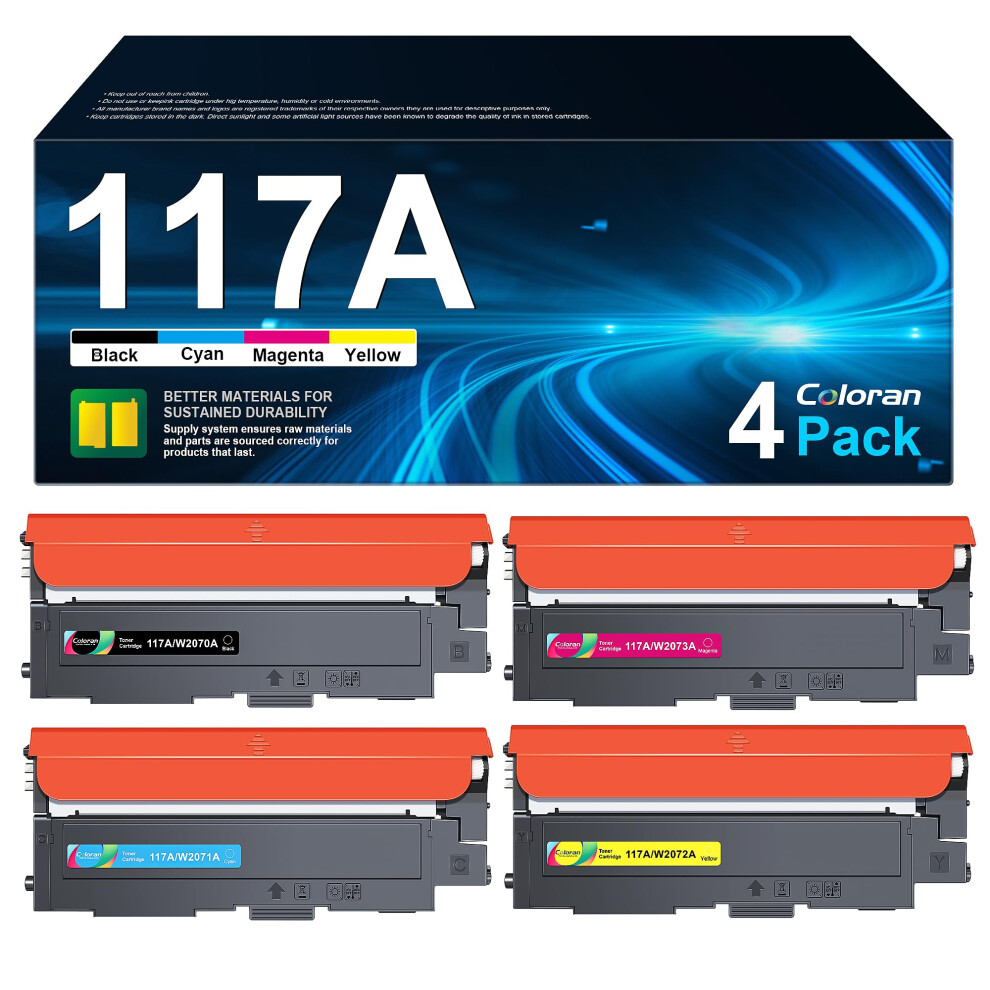 Coloran 117A Toner Cartridges Compatible For Hp 117A Toner Cartridges For Hp Color Laser Mfp 179Fnw 178Nw 150Nw 150A 179Fwg 178Nwg W2070a W2071a 5051219993428