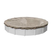 Pool Mate 5724-4 Winter Pool Cover, Extra Heavy-Duty Sandstone, 24 ft Above Ground Pools