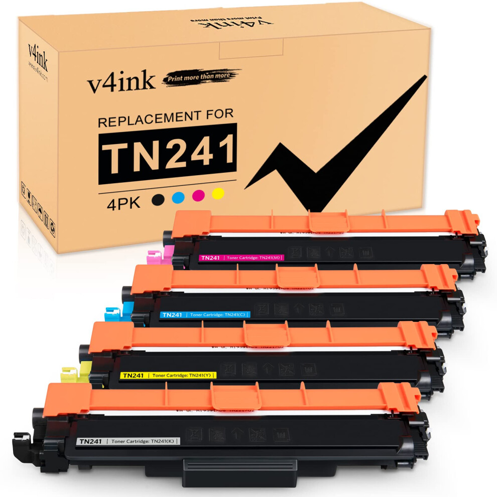 V4ink Tn-241 Tn-245 Toner Cartridges Compatible For Brother Tn241 Tn245 Hl-3140Cw 3142Cw 3150Cdw 3170Cdw Dcp-9015Cdw 9017Cdw 9020Cdw Mfc-9130Cw Black/Cyan/Magenta 5051219995514