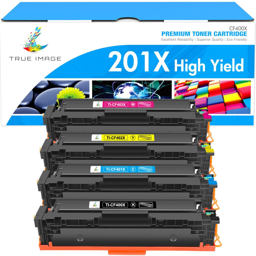 True Image Compatible For Hp 201X 201A M277dw Toner Cartridge Replacement For Color Laserjet Pro Mfp M252dw M252n M274n M277n M277c6 Cf400x Cf401x 5051219996252