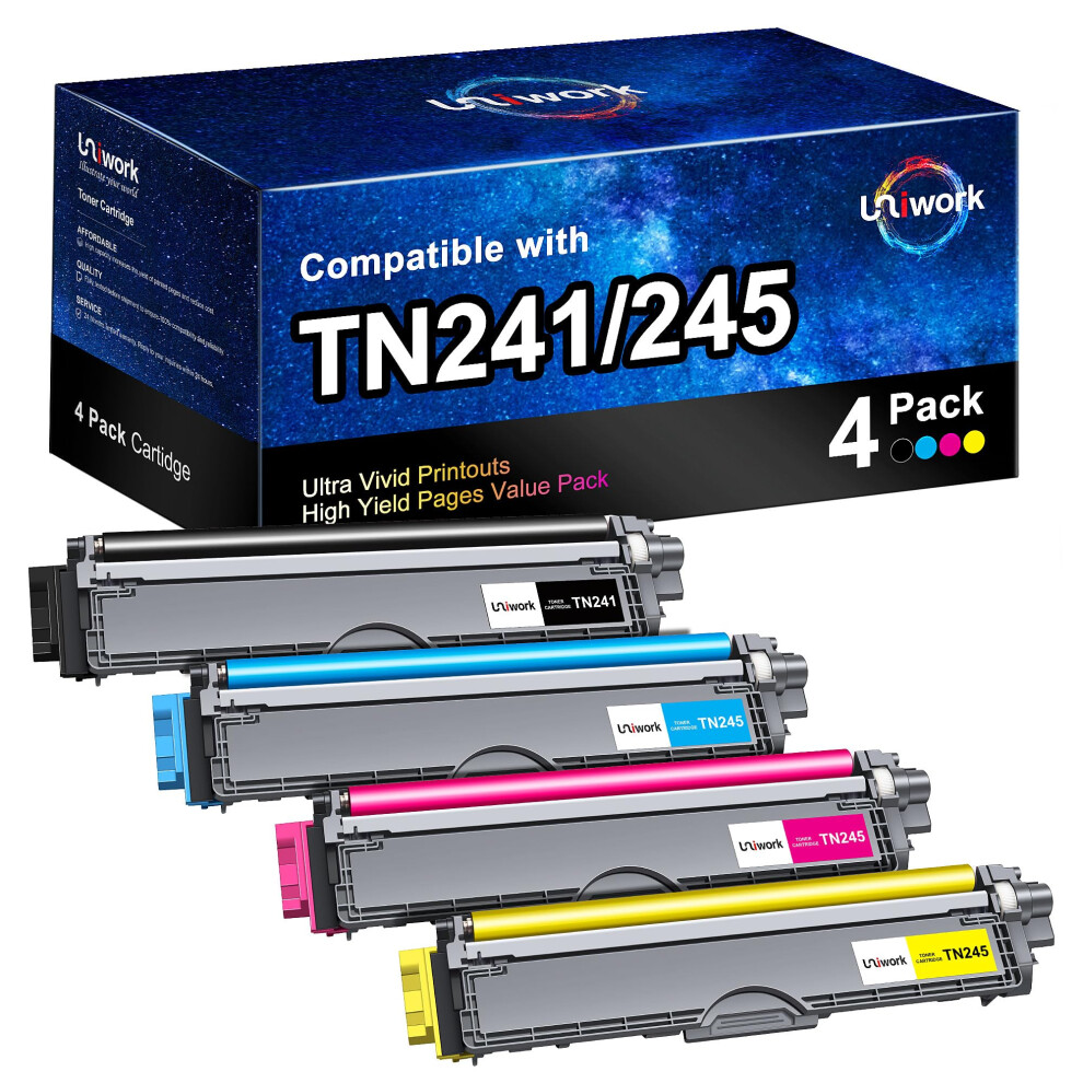 Uniwork Compatible Toner Cartridges For Brother Tn-241/245 For Brother Dcp-9020Cdw Dcp-9015Cdw Hl-3140Cw Hl-3150Cdw Hl-3170Cdw Mfc-9330Cdw Mfc-9140Cdn 5051219998416