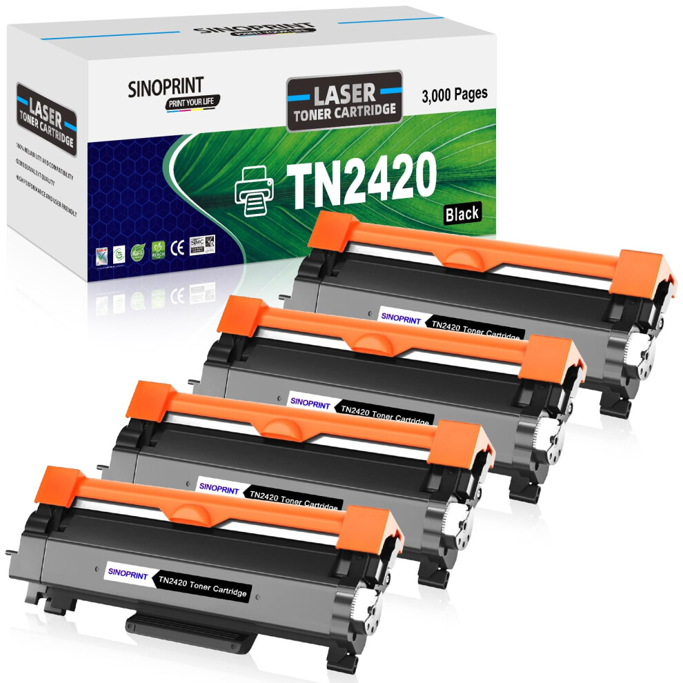 Sinoprint Tn2420 Tn2410 Toner Cartridge Replacement For Brother Tn2420 For Brother Mfc-L2710dn Toner Mfc-L2710dw Hl-L2350dw Dcp-L2530dw Hl-L2310d 5051219994043