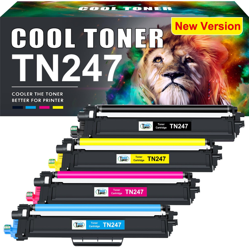 Cool Toner Tn247 Toner Cartridge For Brother Dcp-L3550cdw Tn-243Cmyk Tn243cmyk Tn243 Tn 243 Mfc-L3750cdw Mfc-L3770cdw Hl-L3210cw Hl-L3270cdw 5051219998799