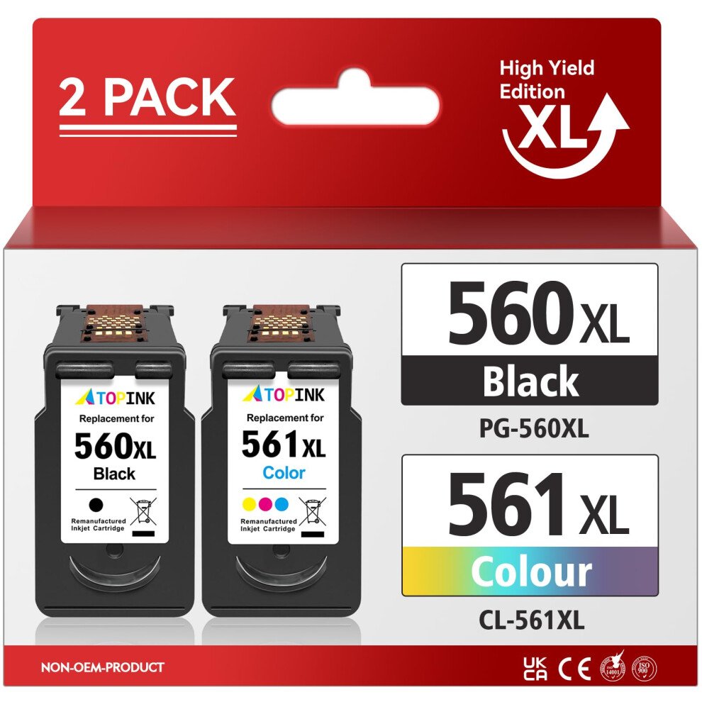 Atopink 560 561 Xl Ink Cartridges, Pg 560 Xl And Cl 561 Xl Colour Remanufactured For Canon 560 561 Ink Cartridges, Printer Ink 560 561 For Canon Black