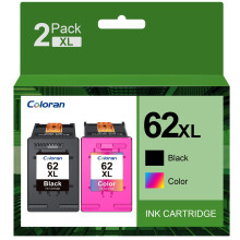 Coloran 62XL Ink Cartridges, for HP 62 XL Black and Tri-color, Compatible for Envy 5540 5541 5542 5543 5544 5545 5546 5547 5548 5640 5642 5644 7640