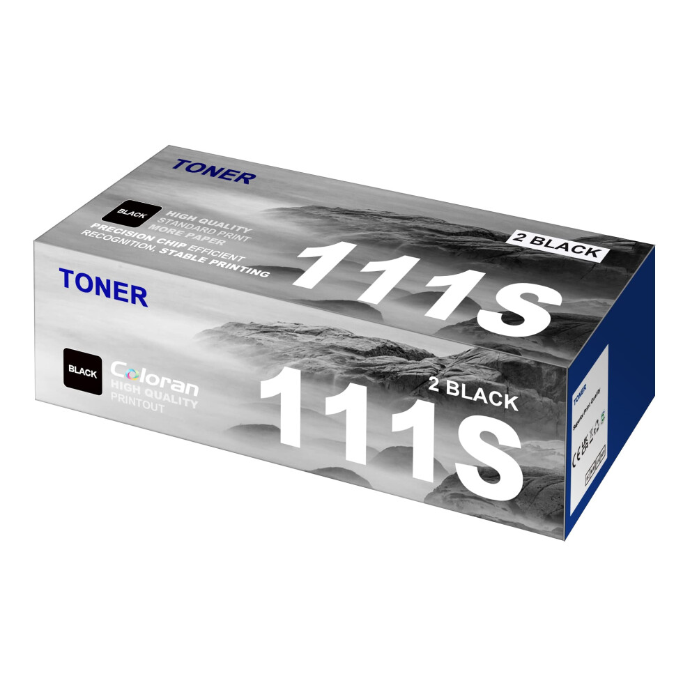 Coloran D111s D111l 2 X Pack Toner Cartridges Replacement For Samsung Mlt-D111s Mlt-D111l Compatible For Xpress M2020 M2020w M2021 M2021w M2022 Black 5051219995408
