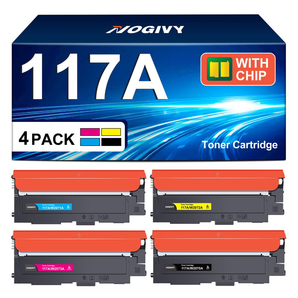 Nogivy 117A Toner Cartridges Replacement For Hp 117A W2072a W2070a W2071a W2073a Compatible With Color Laserjet Mfp 179Fnw 150Nw 178Nw 150A 150W 5051219995859