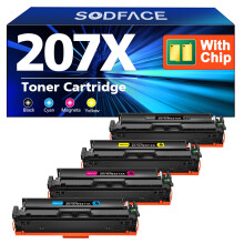 SODFACE 207X 207A Toner Cartridge Multipack for HP 207X 207A 207 Toner for HP Color Laserjet Pro MFP M283fdw M282nw M283fdn M255dw M255nw (Black Cyan