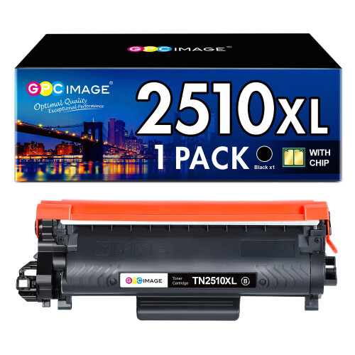 GPC Image TN2510XL TN2510 Toner Cartridge Compatible with Brother TN-2510XL, High Yield for Brother DCP-L2627DWE L2660DW; MFC-L2860DWE L2800DW L2860DW