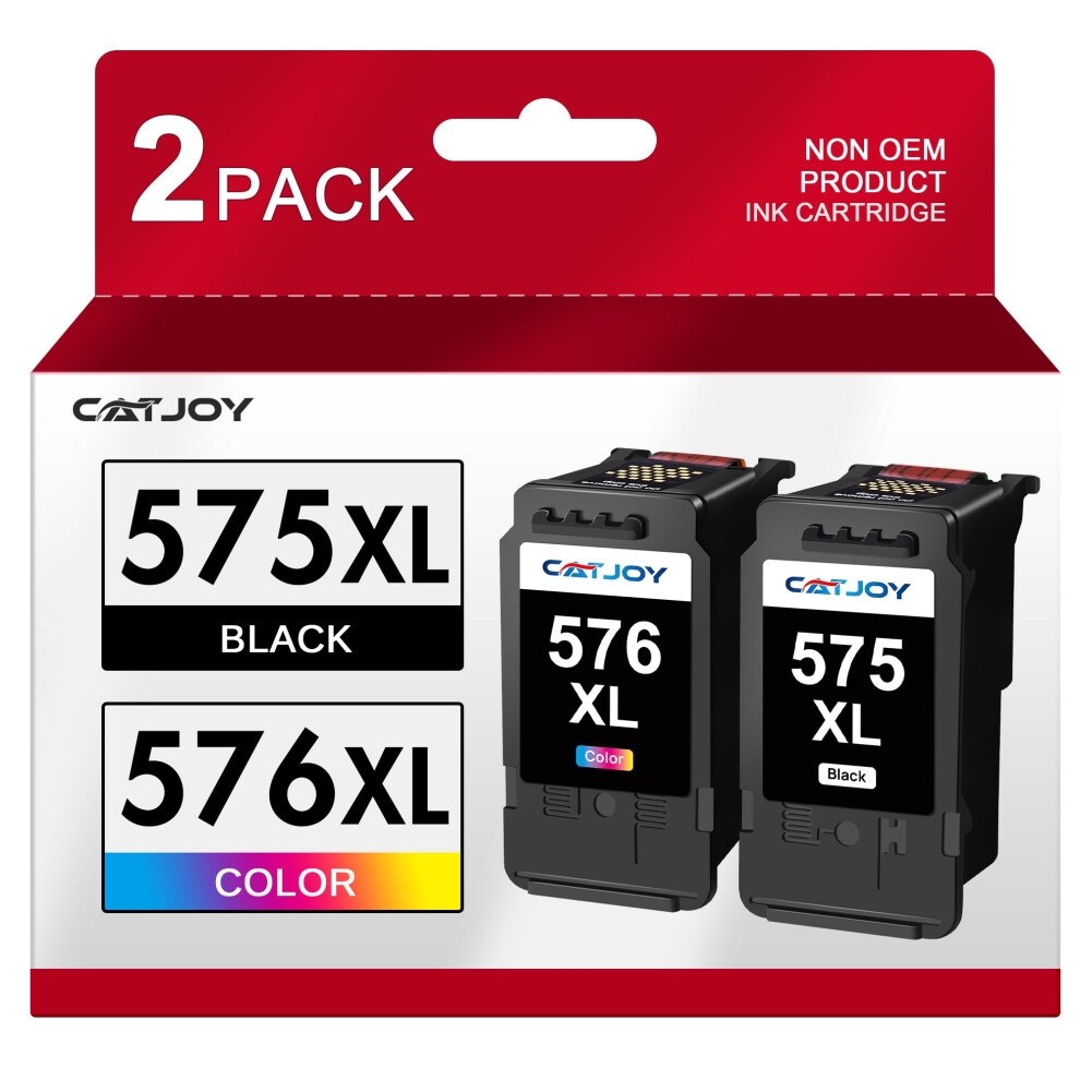 Catjoy Pg-575Xl Cl-576Xl Ink Cartridges?575Xl 576XL Printer Cartridges Replacement For Canon 575 576 Ink Cartridges For Canon Pixma Ts3550i Tr4750i Black 5051219997259