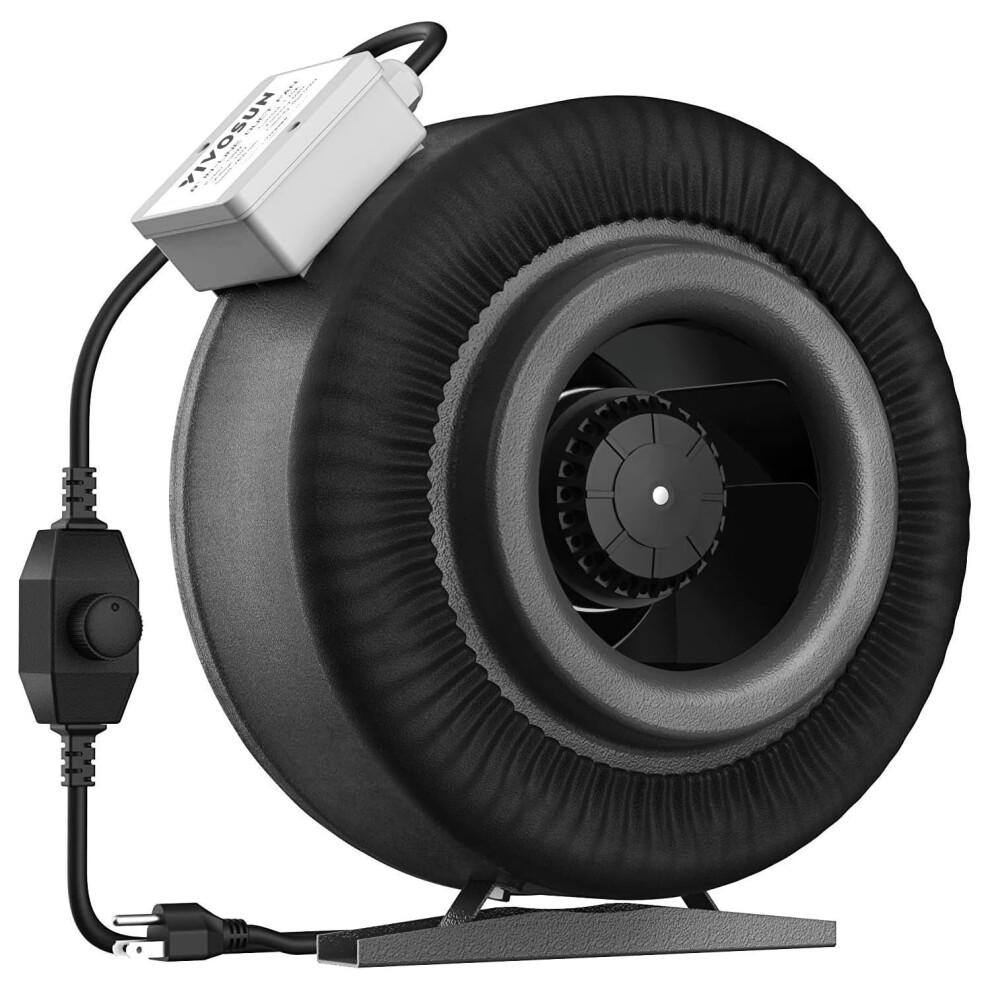 Vivosun Z8 8 Inch Inline Duct Fan, 740 Cfm Ventilation Fan With Variable Speed Controller For Grow Tent, Indoor Garden Ventilation, Black 5051219999291