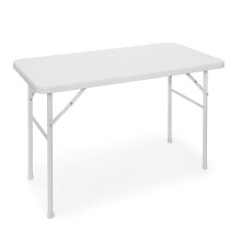 Relaxdays BASTIAN Rectangular Patio Table Folding Table 74 x 121.5 x 61 cm, Folding Table for Backyard, Balcony or Porch with Metal Frame, Rattan Look
