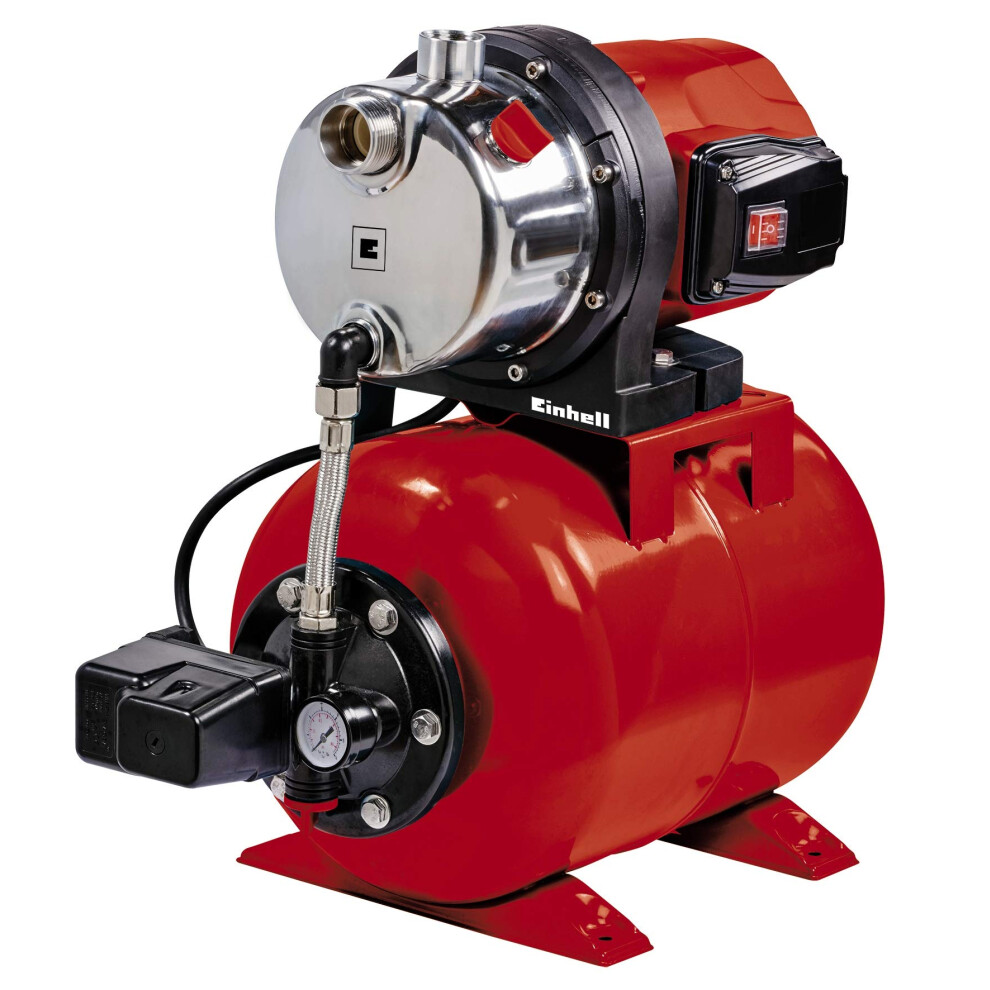 Einhell Hauswasserwerk GC-WW 1046 N (1050 W, 4600 L/h max. flow rate, max. delivery pressure 4.8 bar, pressure switch, pressure gauge, 20 L tank),