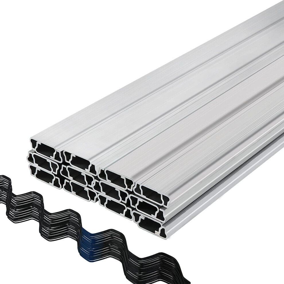 VEVOR Spring Wire and Lock Channel, 6.56ft Spring Lock & U-Channel Bundle for Greenhouse, 30 Packs PE Coated Spring Wire & Aluminum Alloy Channel,