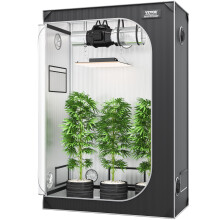 VEVOR 2x4 Grow Tent, 48'' x 24'' x 72'', High Reflective 2000D Mylar Hydroponic Growing Tent with Observation Window, Tool Bag and Floor Tray for