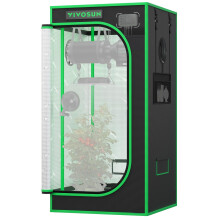 VIVOSUN P224 24"?24"?48" PRO Grow Tent, with Thick 1 inch Poles, Strengthened High Reflective Mylar Oxford Fabric & Extra Hanging Bars for Hydroponics