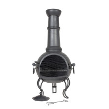 MURCIA LARGE STEEL CHIMENEA WITH GRILL