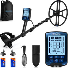Hazlewolke Metal Detectors for Adults, 14'' Waterproof DD Search Coil, Professional Metal Detector with Pinpoint Mode, 13 inch Detection Depth, 4