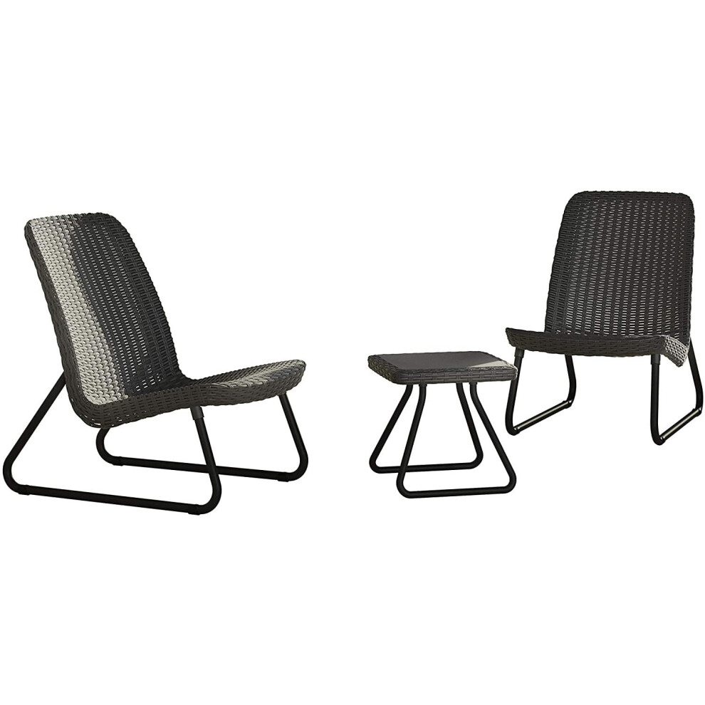 Keter Rio Patio Set, Table And Chairs - Graphite/ Grey